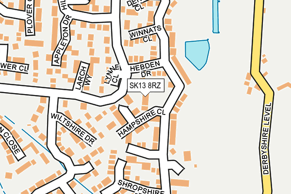 SK13 8RZ map - OS OpenMap – Local (Ordnance Survey)