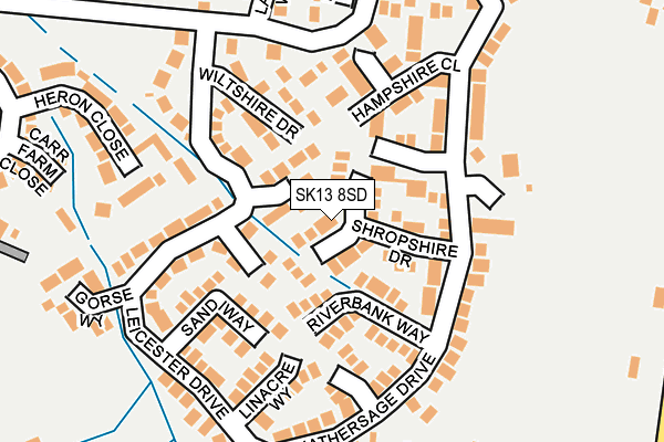 SK13 8SD map - OS OpenMap – Local (Ordnance Survey)
