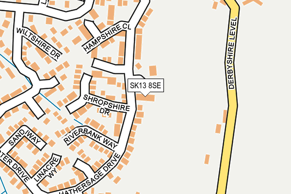 SK13 8SE map - OS OpenMap – Local (Ordnance Survey)