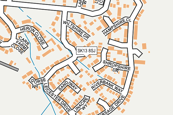 SK13 8SJ map - OS OpenMap – Local (Ordnance Survey)