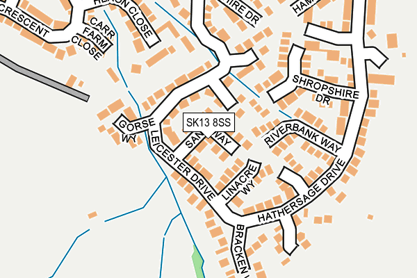 SK13 8SS map - OS OpenMap – Local (Ordnance Survey)