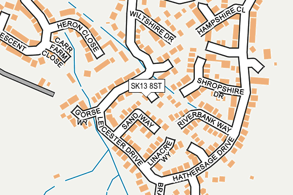 SK13 8ST map - OS OpenMap – Local (Ordnance Survey)
