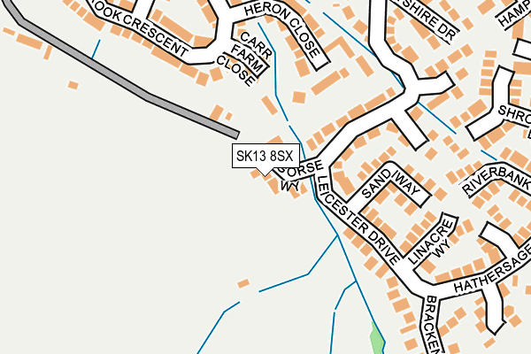 SK13 8SX map - OS OpenMap – Local (Ordnance Survey)