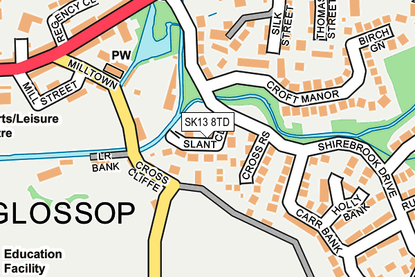 SK13 8TD map - OS OpenMap – Local (Ordnance Survey)