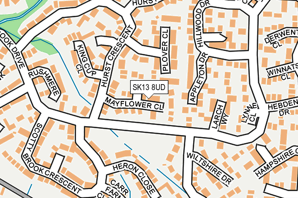 SK13 8UD map - OS OpenMap – Local (Ordnance Survey)