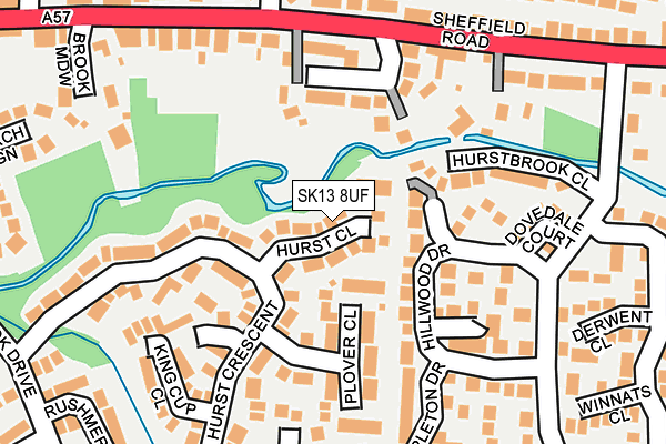 SK13 8UF map - OS OpenMap – Local (Ordnance Survey)