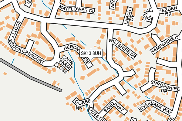 SK13 8UH map - OS OpenMap – Local (Ordnance Survey)