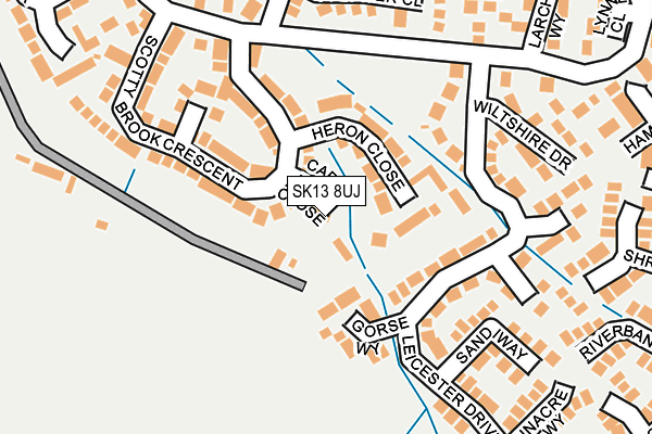 SK13 8UJ map - OS OpenMap – Local (Ordnance Survey)