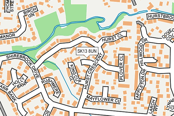 SK13 8UN map - OS OpenMap – Local (Ordnance Survey)