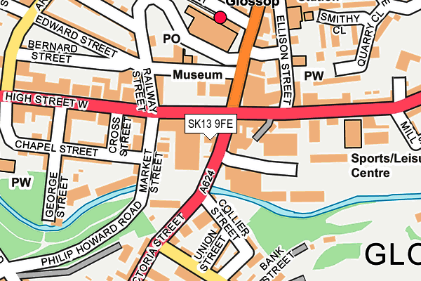 SK13 9FE map - OS OpenMap – Local (Ordnance Survey)