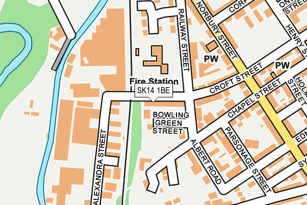 SK14 1BE map - OS OpenMap – Local (Ordnance Survey)