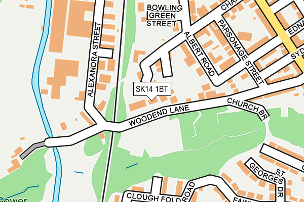 SK14 1BT map - OS OpenMap – Local (Ordnance Survey)