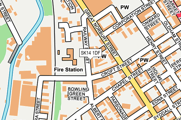 SK14 1DF map - OS OpenMap – Local (Ordnance Survey)