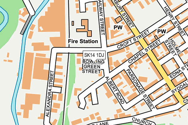 SK14 1DJ map - OS OpenMap – Local (Ordnance Survey)