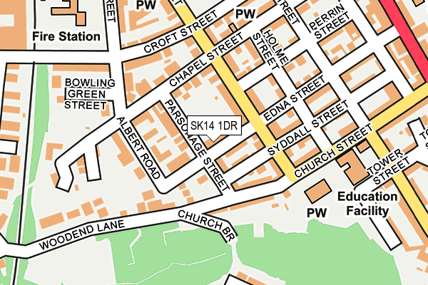 SK14 1DR map - OS OpenMap – Local (Ordnance Survey)