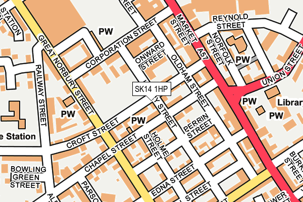 SK14 1HP map - OS OpenMap – Local (Ordnance Survey)