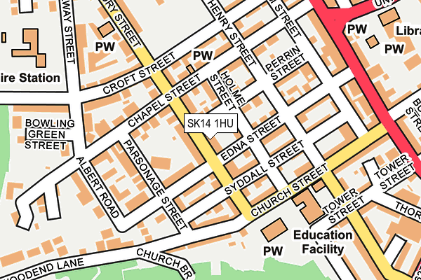 SK14 1HU map - OS OpenMap – Local (Ordnance Survey)
