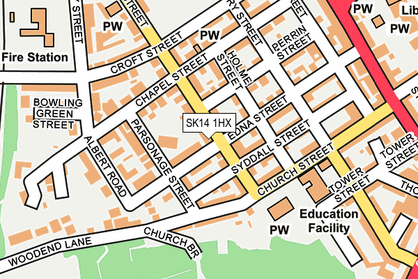 SK14 1HX map - OS OpenMap – Local (Ordnance Survey)