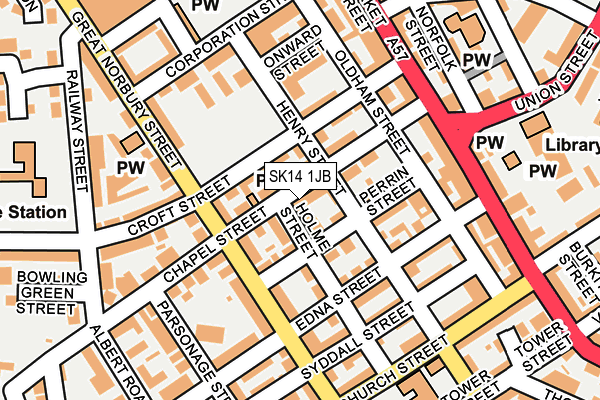 SK14 1JB map - OS OpenMap – Local (Ordnance Survey)