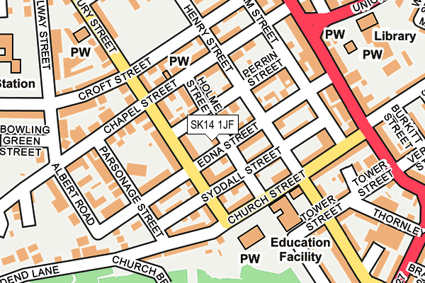 SK14 1JF map - OS OpenMap – Local (Ordnance Survey)