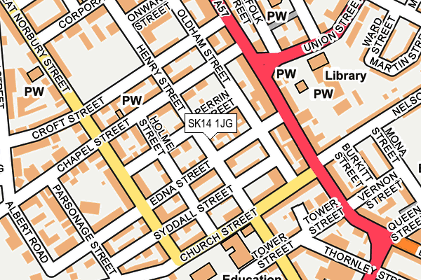 SK14 1JG map - OS OpenMap – Local (Ordnance Survey)