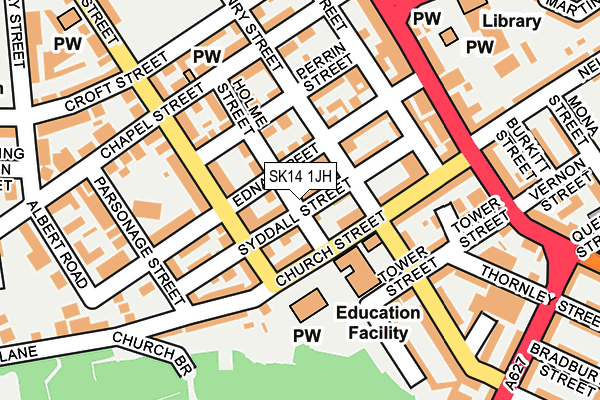 SK14 1JH map - OS OpenMap – Local (Ordnance Survey)
