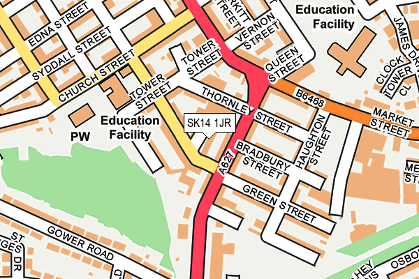 SK14 1JR map - OS OpenMap – Local (Ordnance Survey)