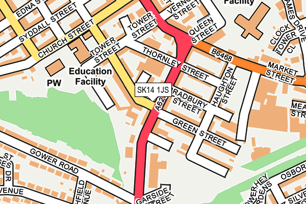 SK14 1JS map - OS OpenMap – Local (Ordnance Survey)