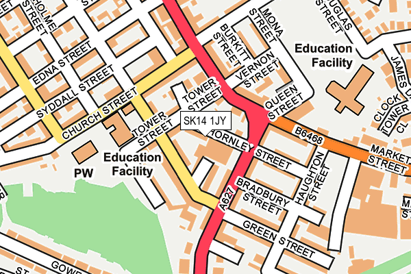 SK14 1JY map - OS OpenMap – Local (Ordnance Survey)