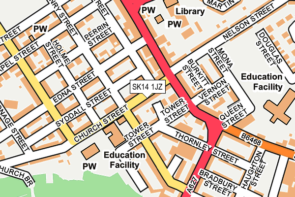 SK14 1JZ map - OS OpenMap – Local (Ordnance Survey)