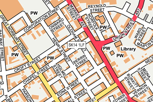 SK14 1LF map - OS OpenMap – Local (Ordnance Survey)