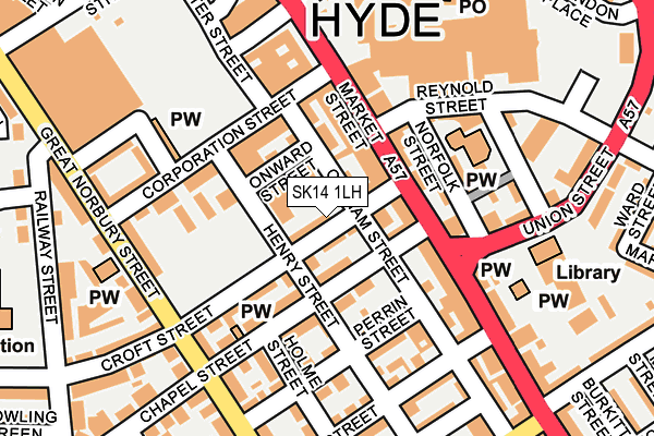 SK14 1LH map - OS OpenMap – Local (Ordnance Survey)