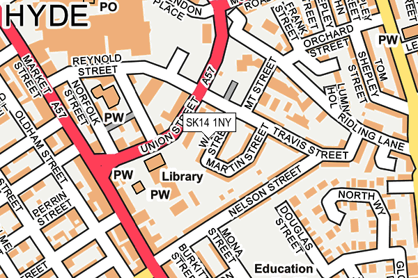 SK14 1NY map - OS OpenMap – Local (Ordnance Survey)