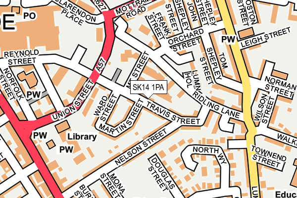 SK14 1PA map - OS OpenMap – Local (Ordnance Survey)