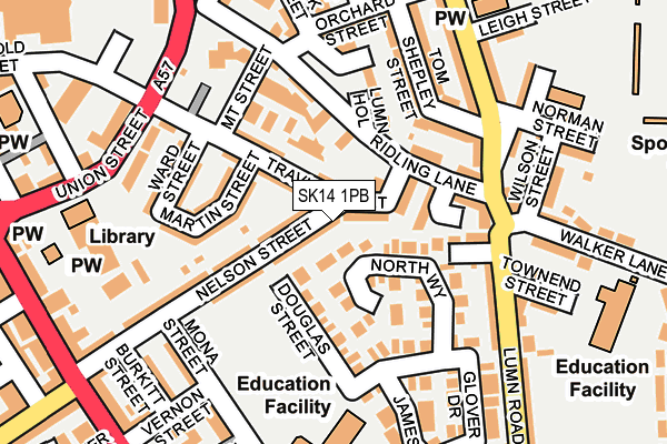 SK14 1PB map - OS OpenMap – Local (Ordnance Survey)