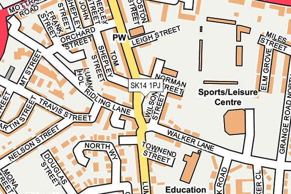 SK14 1PJ map - OS OpenMap – Local (Ordnance Survey)