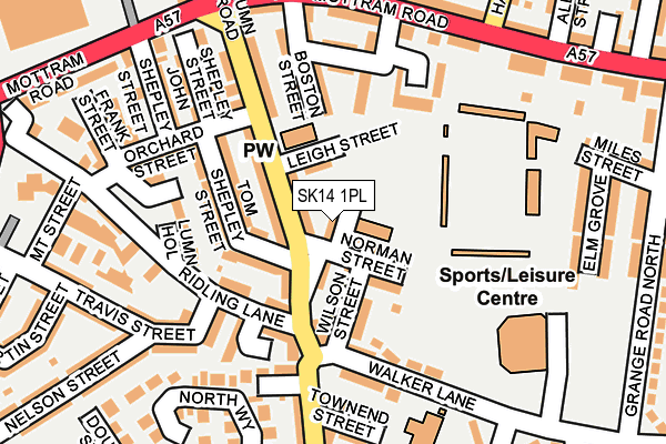 SK14 1PL map - OS OpenMap – Local (Ordnance Survey)