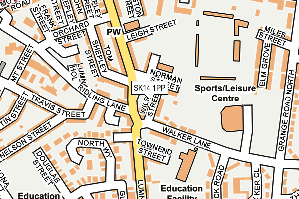 SK14 1PP map - OS OpenMap – Local (Ordnance Survey)