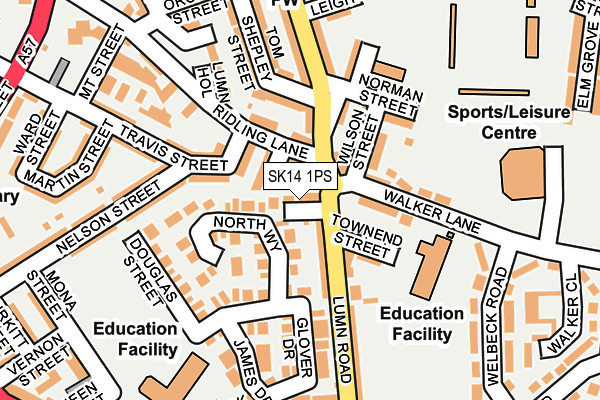 SK14 1PS map - OS OpenMap – Local (Ordnance Survey)