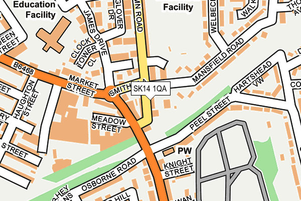 SK14 1QA map - OS OpenMap – Local (Ordnance Survey)