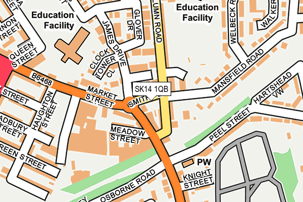 SK14 1QB map - OS OpenMap – Local (Ordnance Survey)