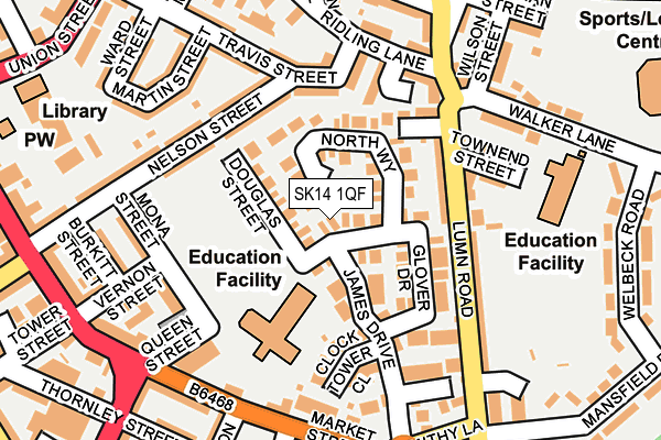 SK14 1QF map - OS OpenMap – Local (Ordnance Survey)