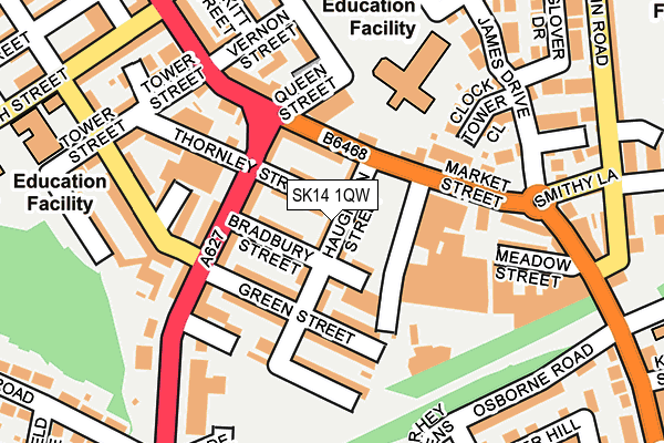 SK14 1QW map - OS OpenMap – Local (Ordnance Survey)