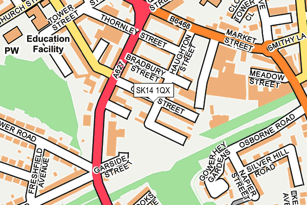 SK14 1QX map - OS OpenMap – Local (Ordnance Survey)