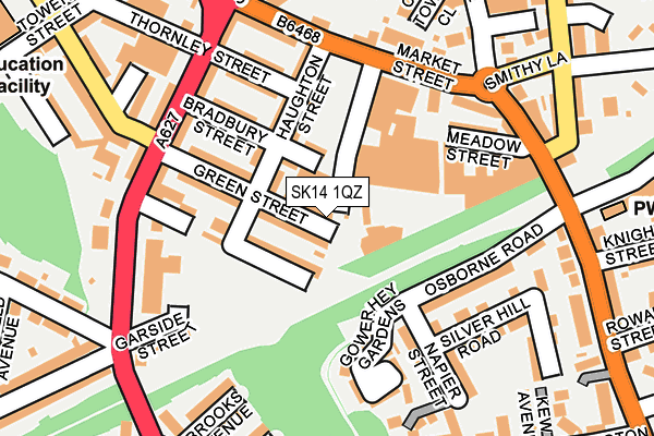 SK14 1QZ map - OS OpenMap – Local (Ordnance Survey)