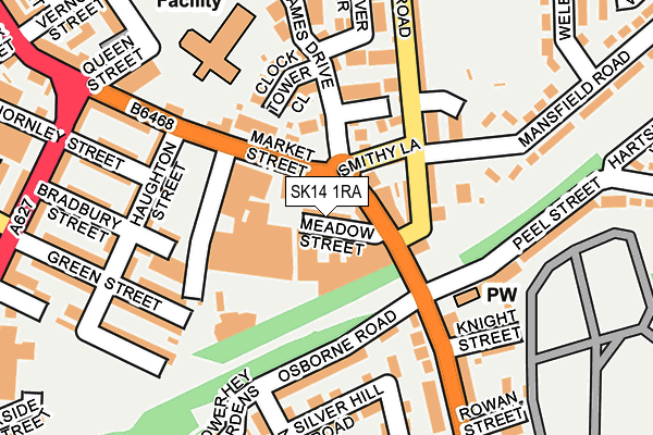 SK14 1RA map - OS OpenMap – Local (Ordnance Survey)