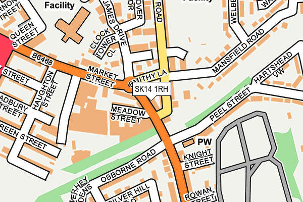 SK14 1RH map - OS OpenMap – Local (Ordnance Survey)