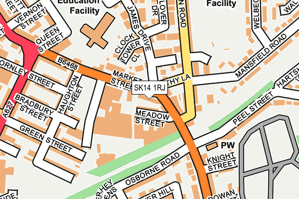 SK14 1RJ map - OS OpenMap – Local (Ordnance Survey)