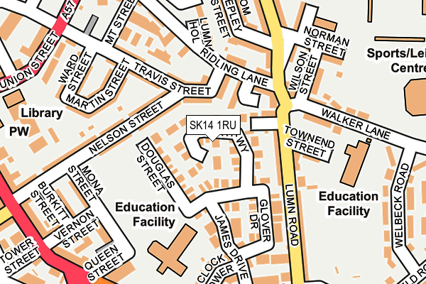 SK14 1RU map - OS OpenMap – Local (Ordnance Survey)