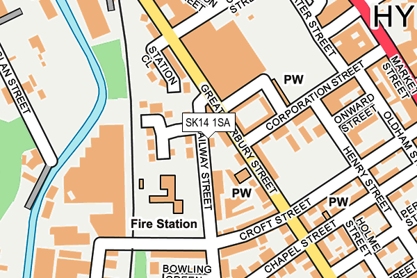 SK14 1SA map - OS OpenMap – Local (Ordnance Survey)